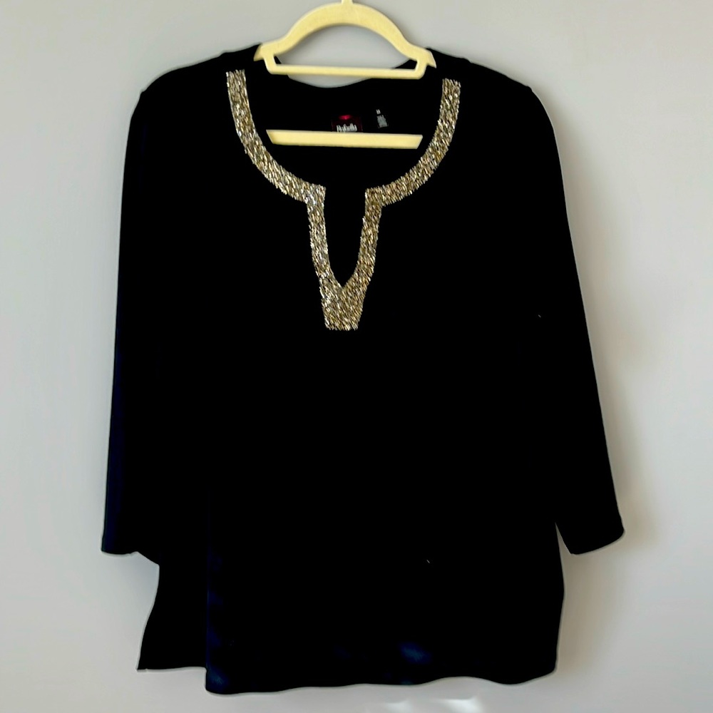 Rafaella Beaded neckline shirt
